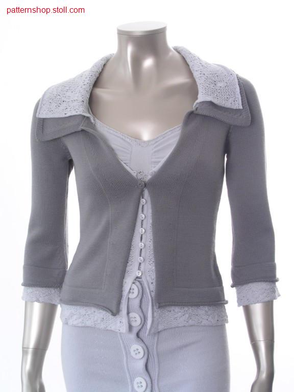 Fitted FF-jersey cardigan with 2 layers technique / Taillierte FF-Rechts-Links Strickjacke mit 2 Lagen Technik