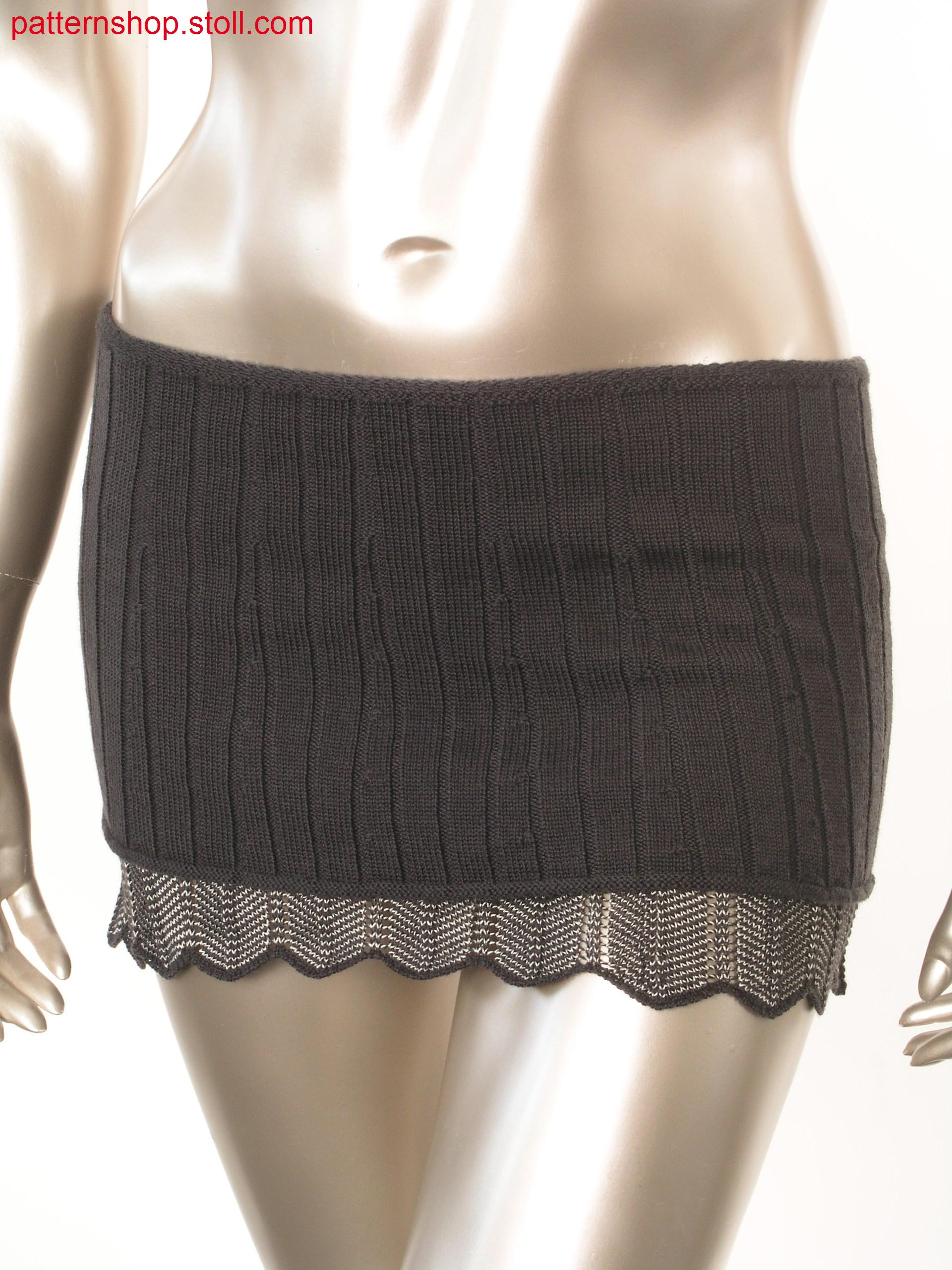 Jersey skirt in layering look with pointelle structure / Rechts-Links Rock im Lagen-Look mit Petinetstruktur
