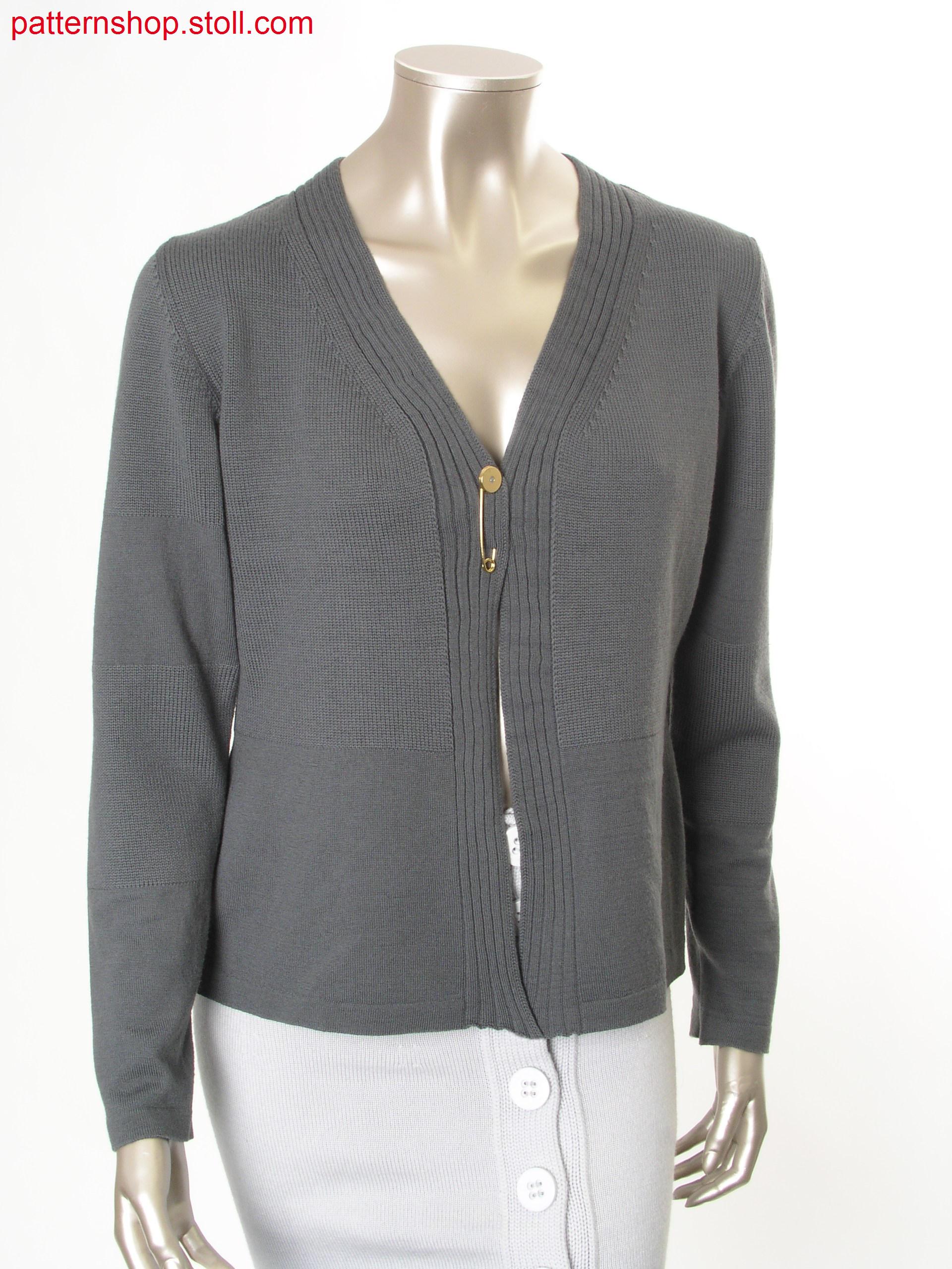 Fitted Fully Fashion jersey cardigan / Taillierte Fully Fashion Rechts-Links Strickjacke