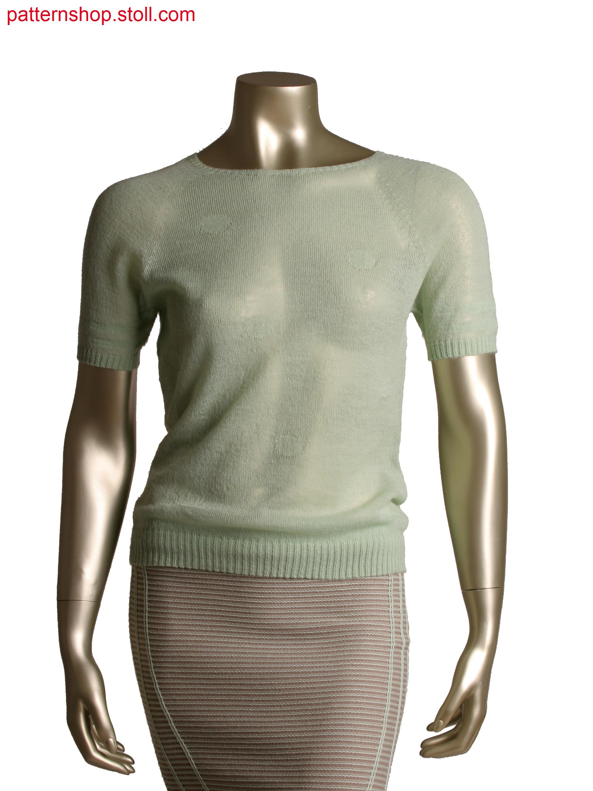 Stoll-knit and wear&reg top,all needle knitting for motif