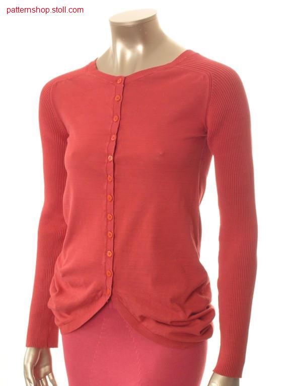 FF-jersey cardigan in tie-dye-technique / FF-Rechts-Links Strickjacke in Bandana-Technik