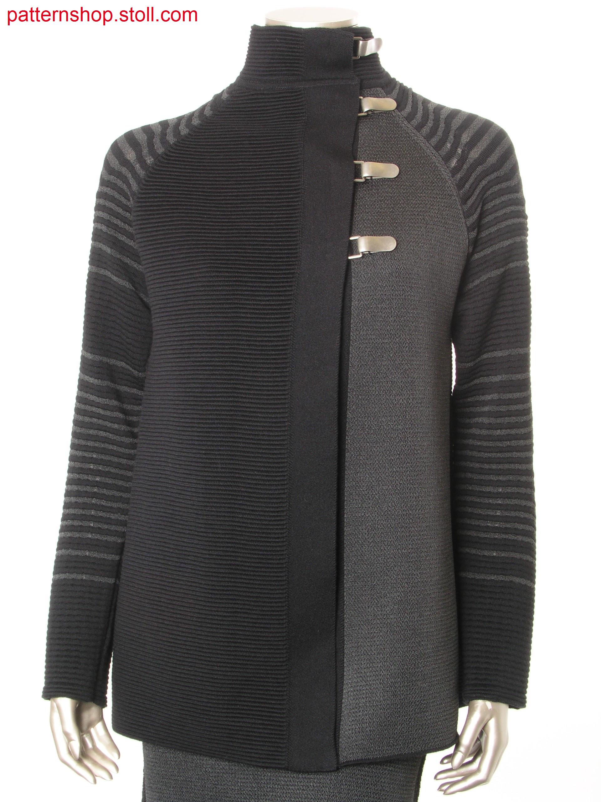 Fully Fashion cardigan in 2-colour wave structure / Fully Fashion Strickjacke in 2-farbiger Wellenstruktur