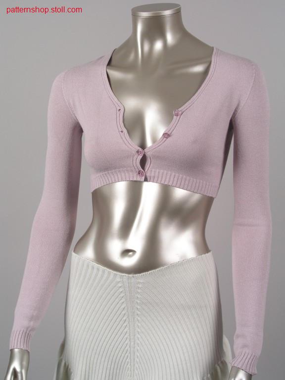 Jersey bolero with buttonholes / Rechts-Links Bolero mit Knopfl