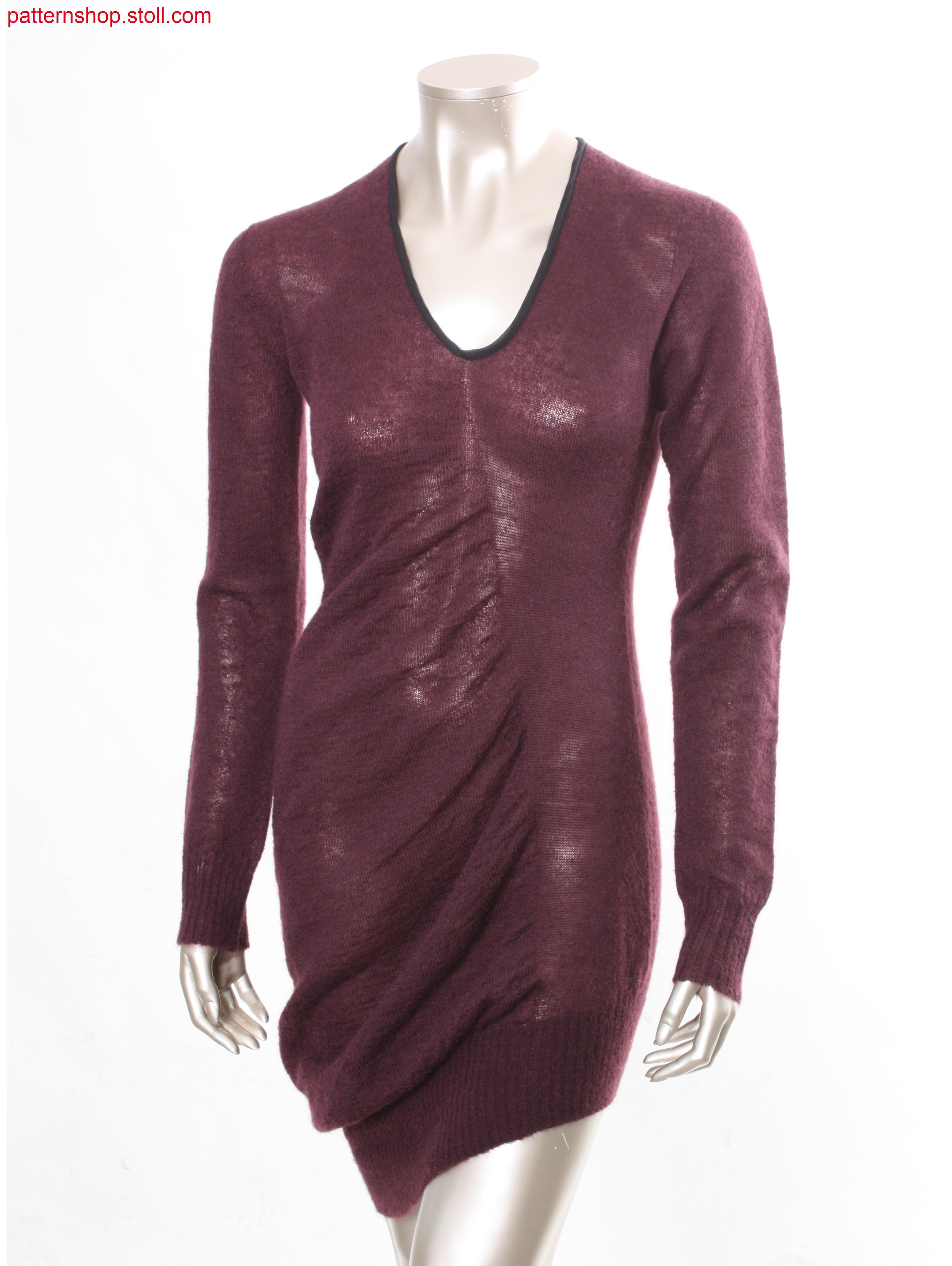 Fitted jersey dress with asymmetrical shaping / Tailliertes Rechts-Links Kleid mit asymmetrischer Formgebung