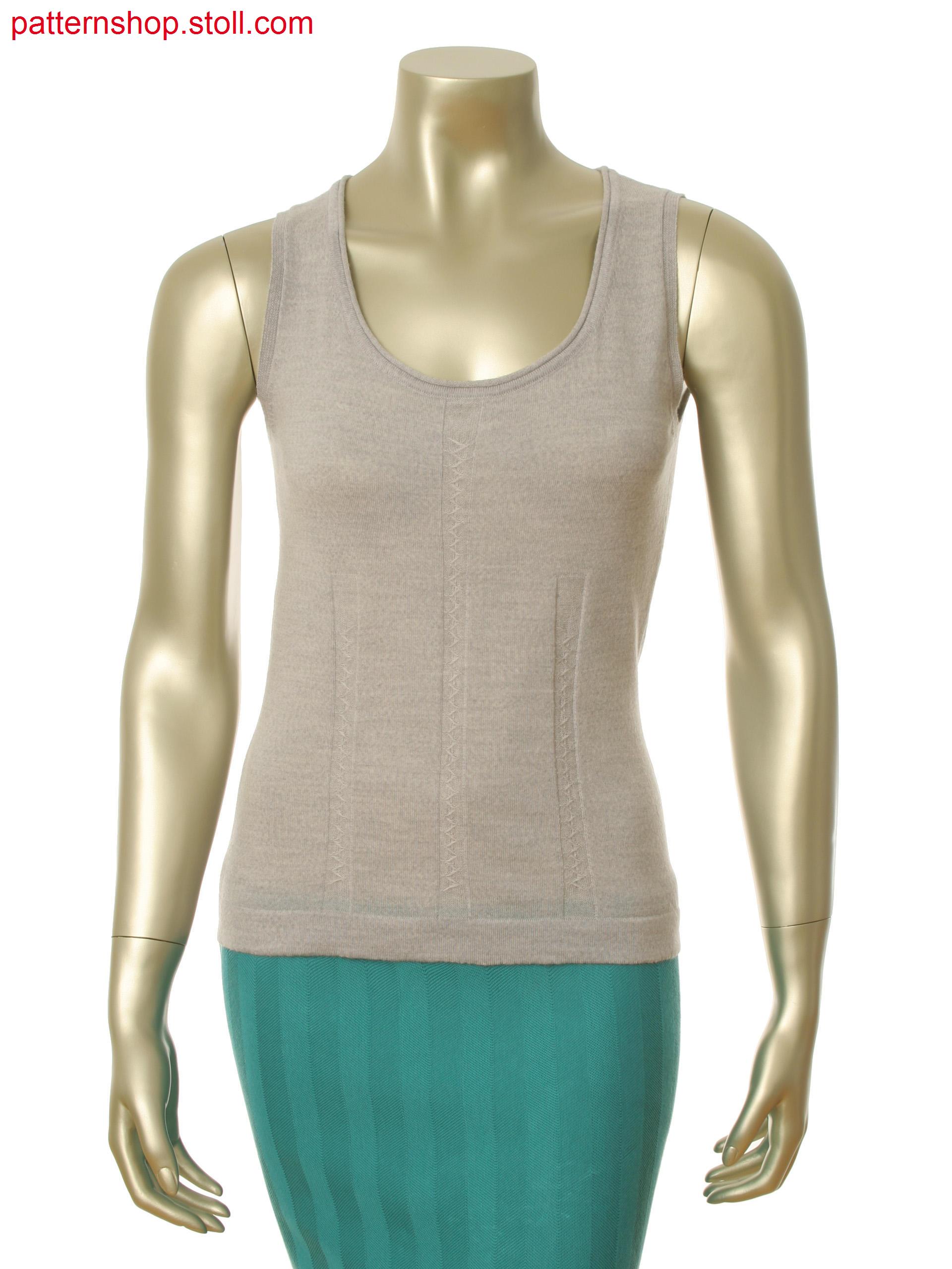 Stoll-flexible gauge&reg 14 gauge optic Fully Fashion top with float structure in zig zag optic