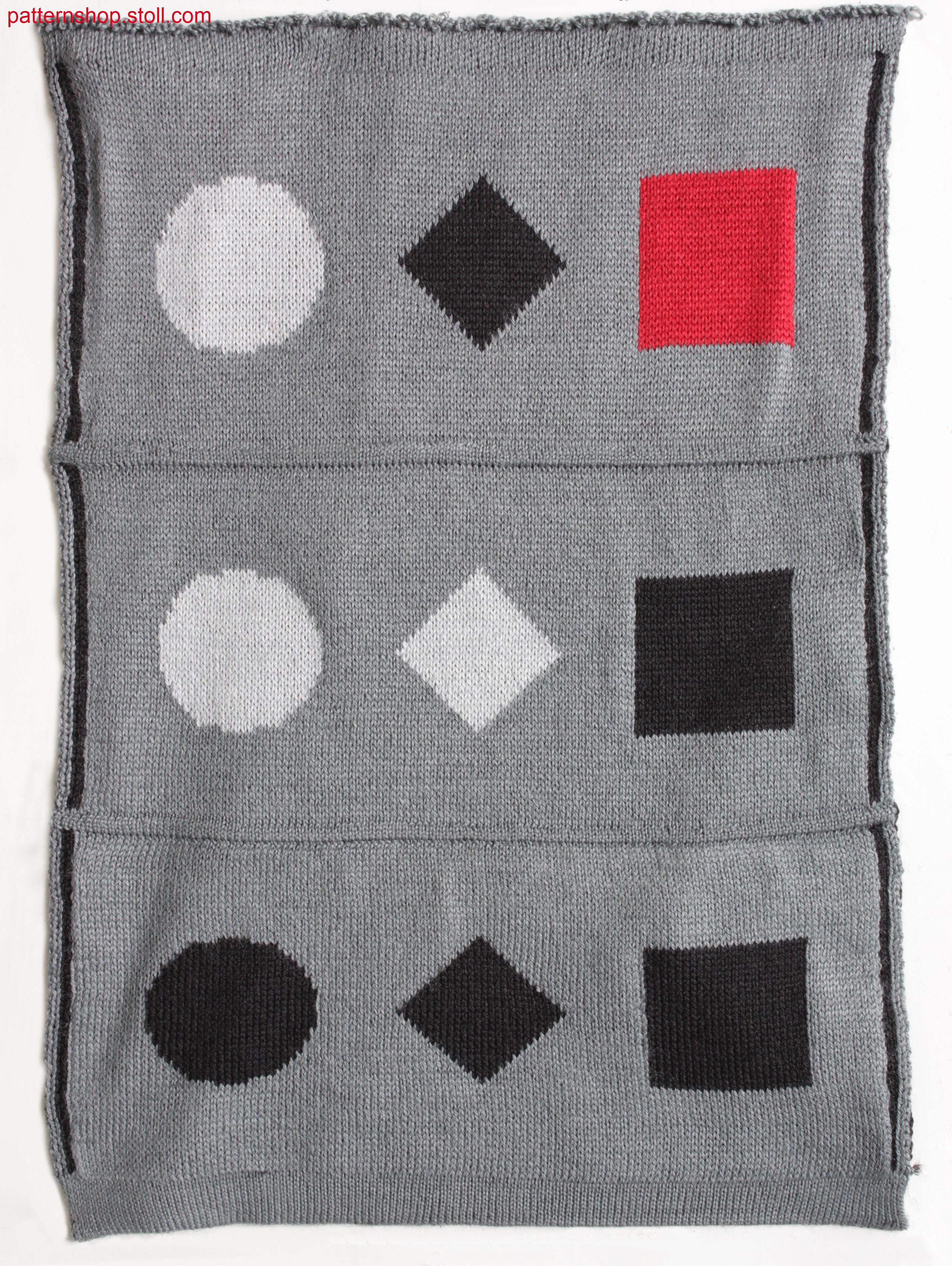 Multi-coloured cross-tubular jacquard fabric / Mehrfarbiges Kreuzschlauch-Jacquardgestrick