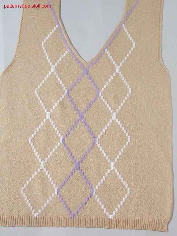 FF-intarsiafront with V-neck / FF-Intarsienvorderteil mit V-Ausschnitt