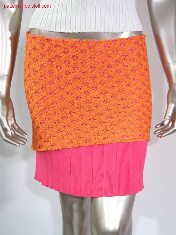 Skirt with pointel and plissee pleat / Rock mit Petinet und Plisseefalte