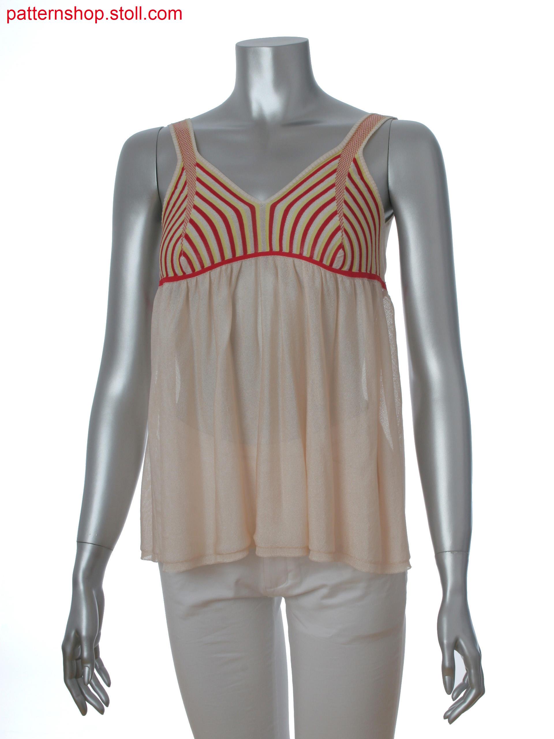 Fully Fashion sleeveless top in transversal knitted with stripes in gore technique