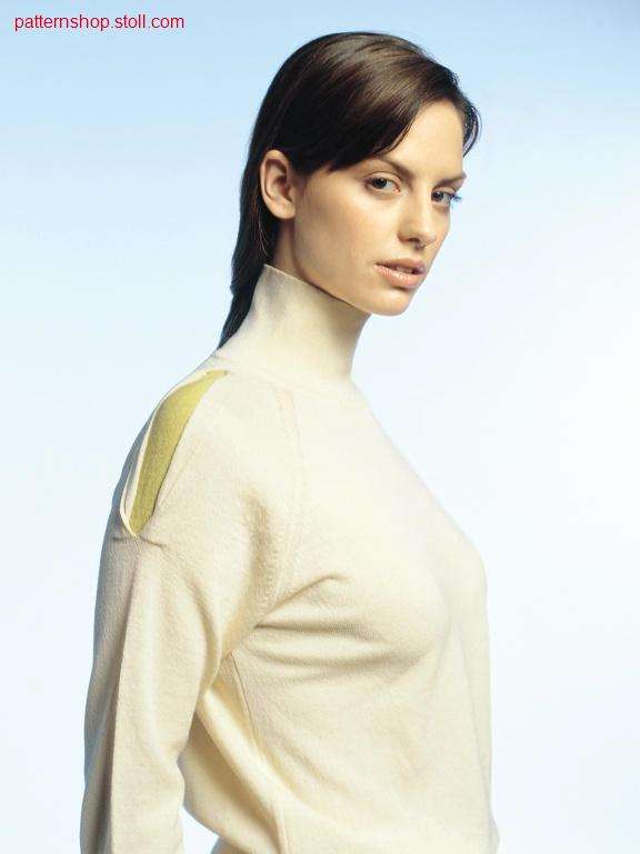 FF-jersey raglan pullover in 1x1 technique / FF-Rechts-Links Raglanpullover in 1x1 Technik