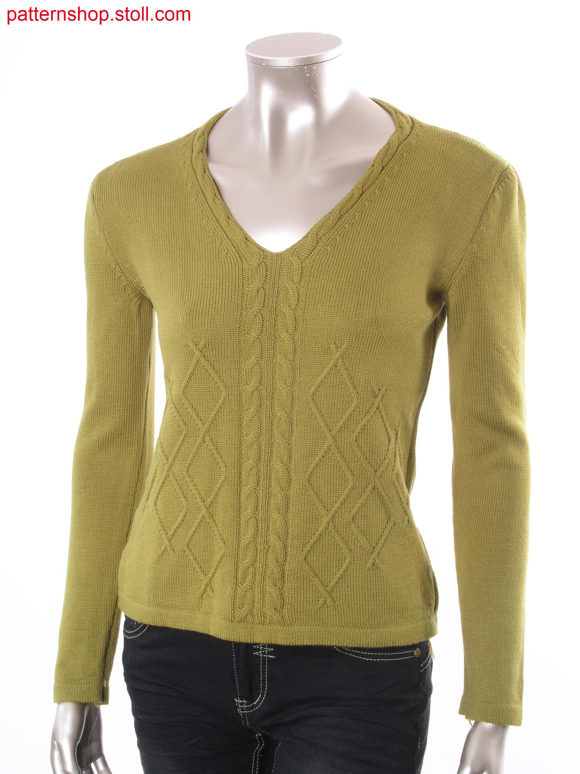 Fully Fashion pullover with 2x3 cables / Fully Fashion Pullover mit 2x3 Z