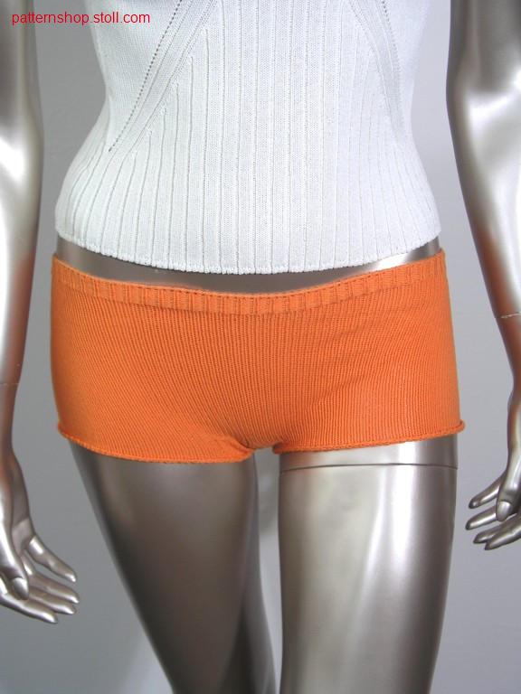 2 - Colour hot pants in jersey / 2 - Farbige Damenshorts in R-L.