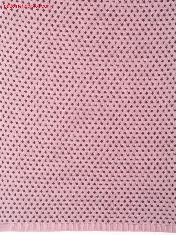 Tubular knitted fabric with 2-colour float jacquard / Schlauchgestrick mit 2-farbigem Flottjacquard