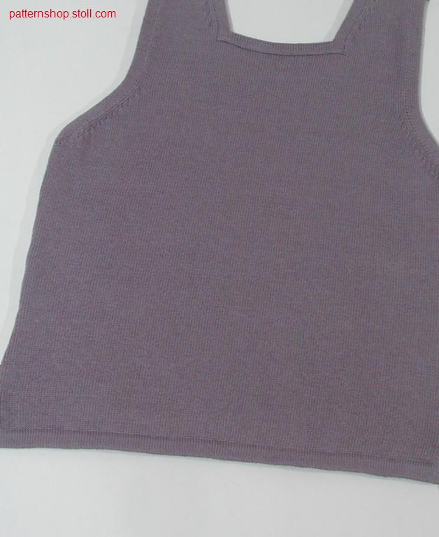 FF-jersey front with knitted on tubular trimmings / FF-Rechts-Links Vorderteil mit angestrickten Schlauchblenden