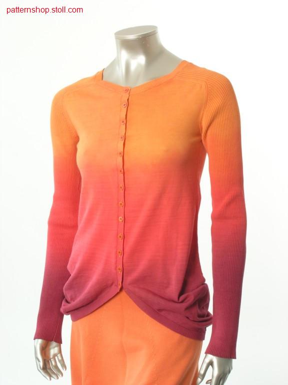 FF-jersey cardigan in tie-dye-technique / FF-Rechts-Links Strickjacke in Bandana-Technik