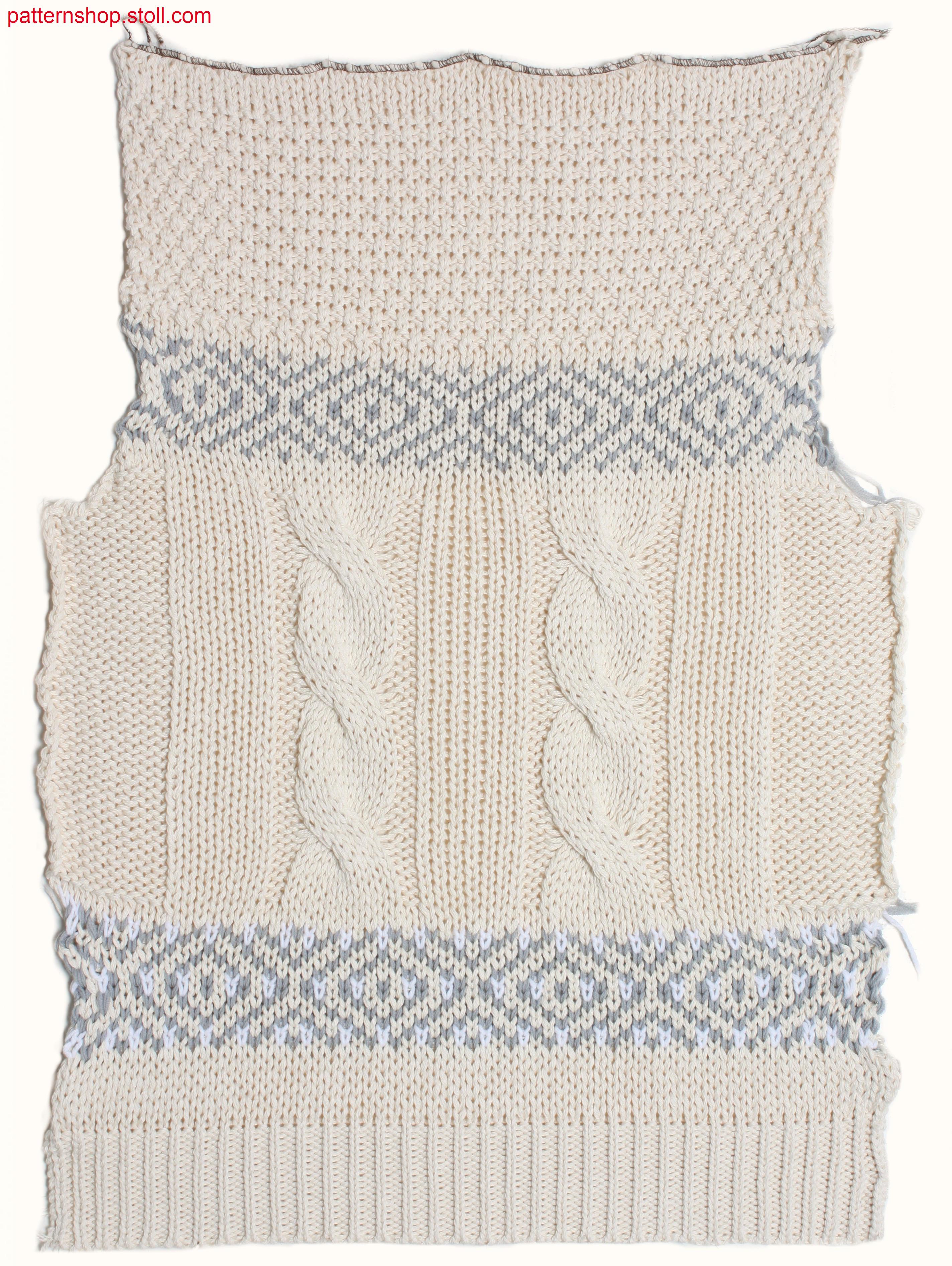 Fully Fashion front in 1x1 technique with cast off stitch / Fully Fashion Vorderteil in 1x1 Technik mit Abwerfen