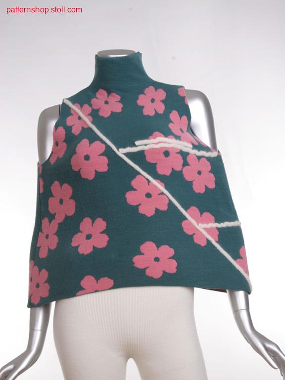 Fully fashion cape with cross tubular jacquard / Fully Fashion Umhang mit Kreuzschlauchjacquard