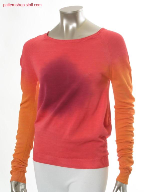 Jersey raglan pullover with O-silhouette / Rechts-Links Raglanpullover mit O-Silhouette