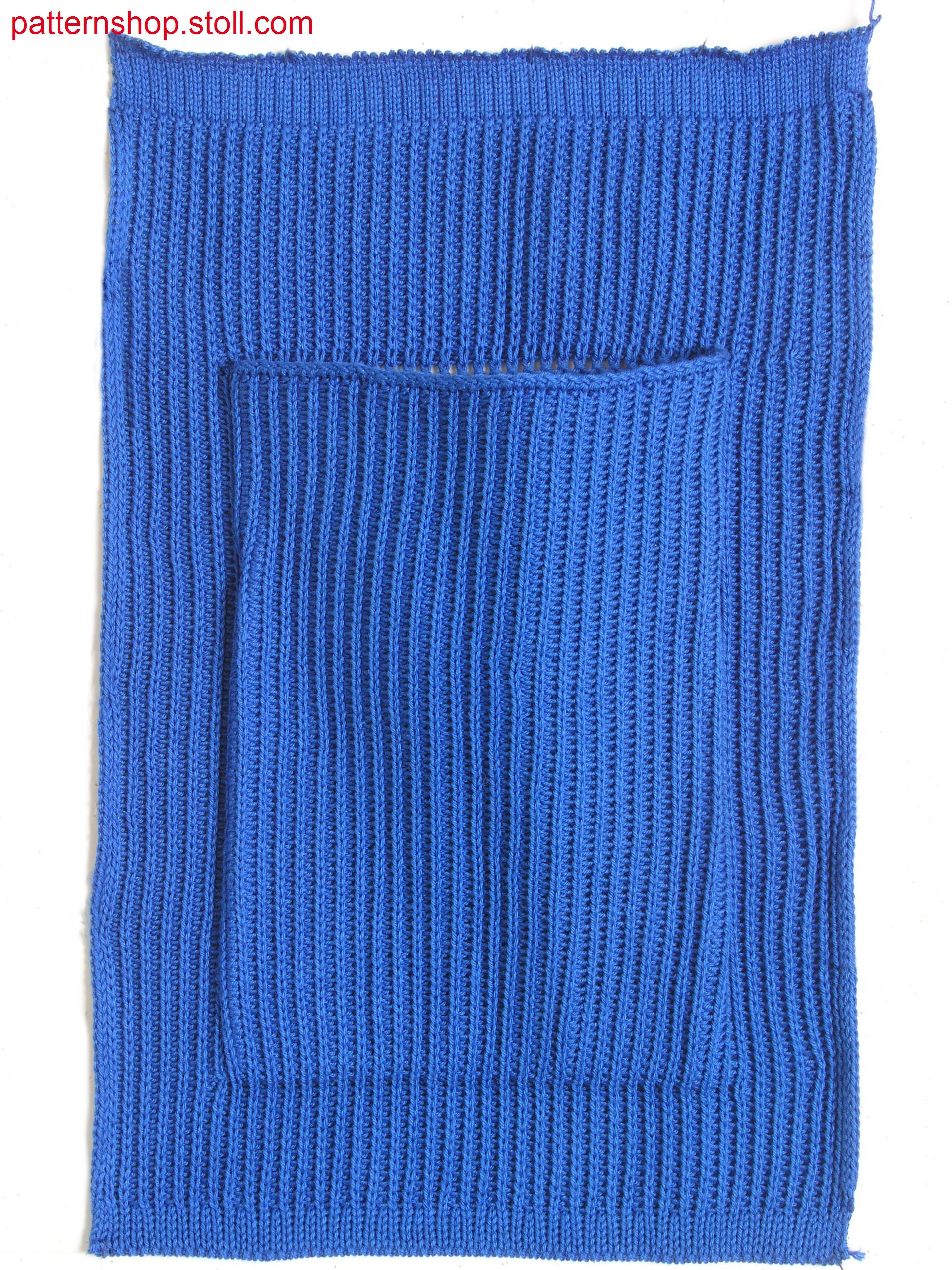 Swatch in half milano structure with patch pocket / Musterausschnitt in Halbschlauch-Struktur und aufgesetzter Tasche