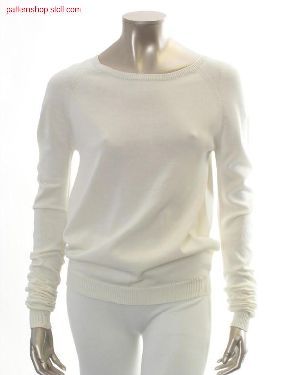 Jersey raglan pullover with O-silhouette / Rechts-Links Raglanpullover mit O-Silhouette