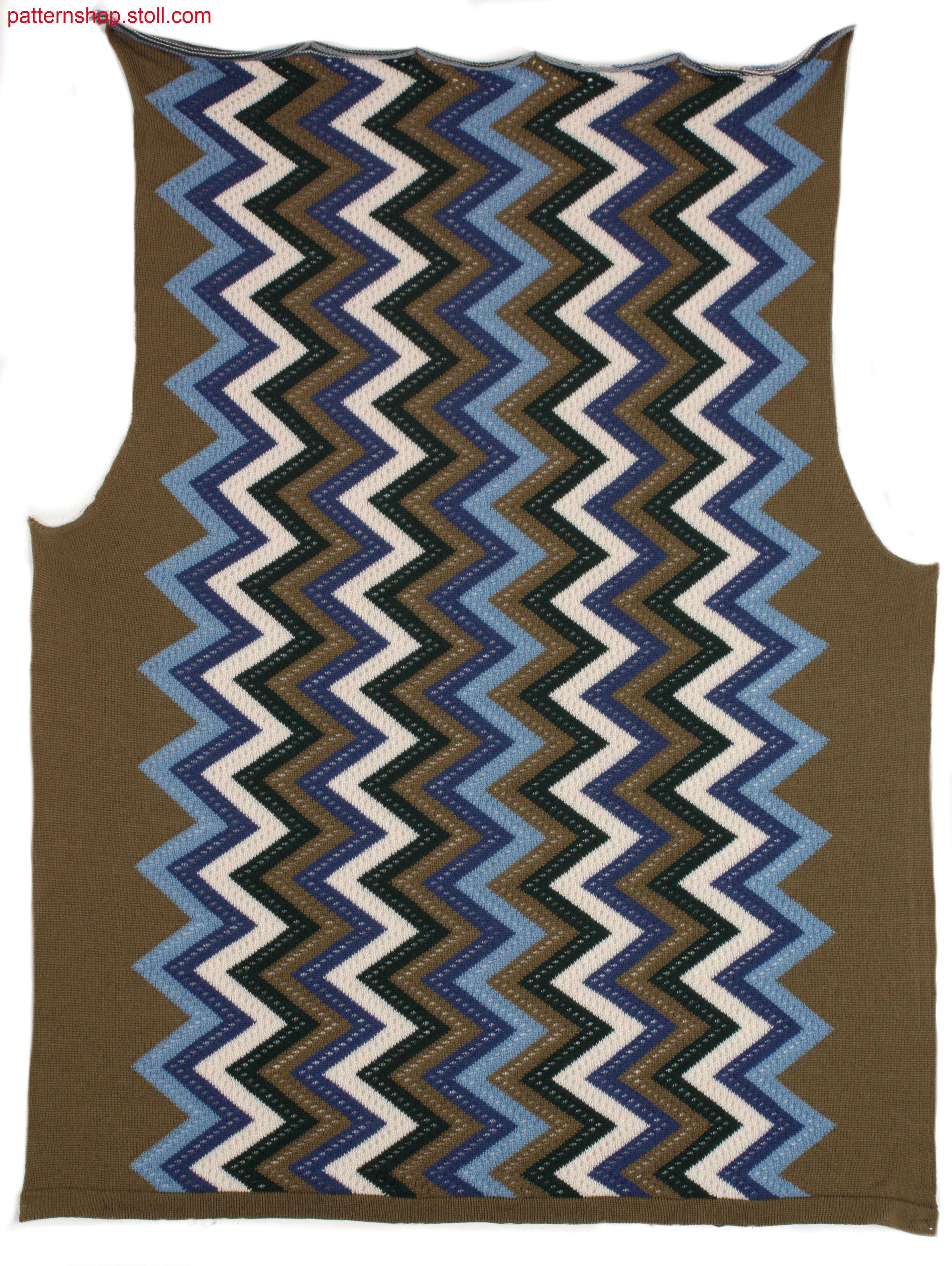 Fully Fashion Intarsia front with pointelle structure / Fully Fashion Intarsia-Vorderteil mit Petinetstruktur