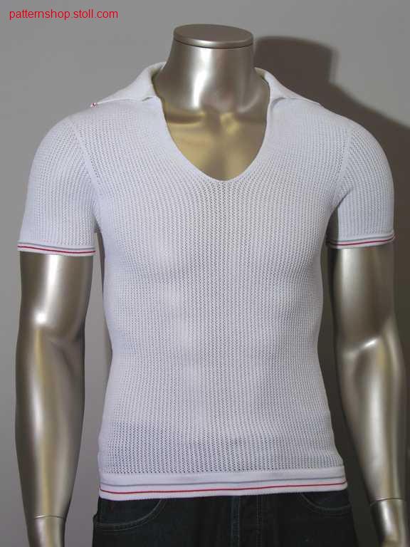 Polo shirt with knitted on polo-collar / Polohemd mit angestricktem Polokragen