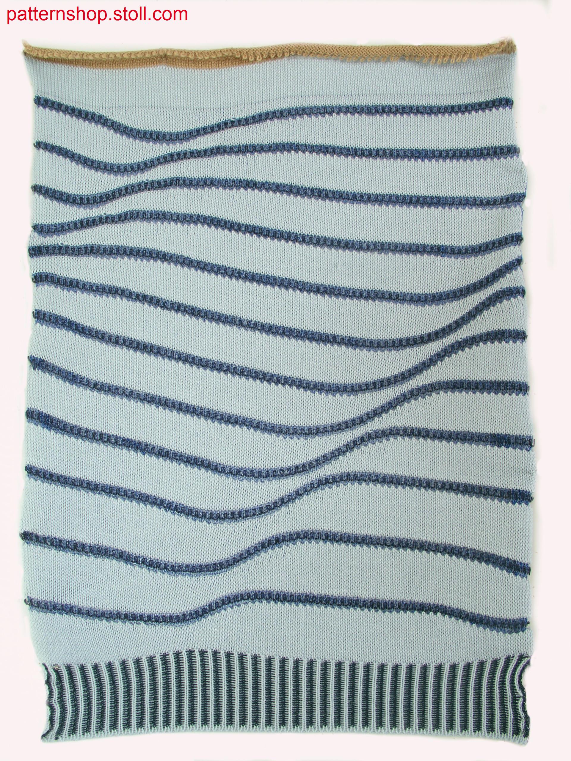 Swatch with striped in wave-line look / Musterauschnitt mit Ringel in Wellenoptik