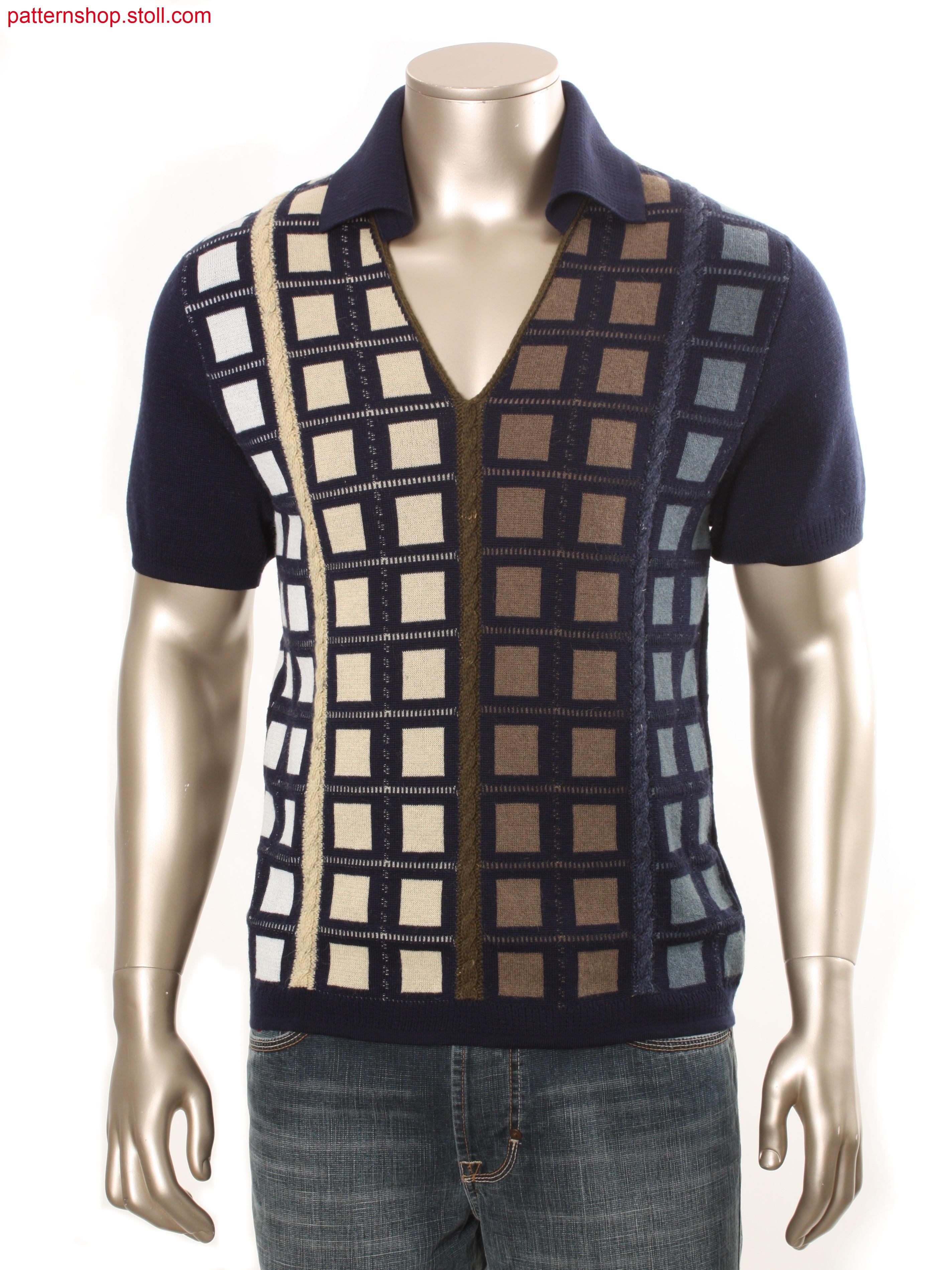 Fully Fashion-intarsia short-sleeved pullover / Fully Fashion-Intarsia Kurzarmpullover