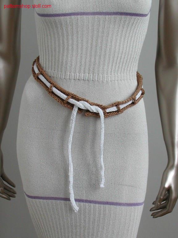 Belt with knitted on loops and inlying band / G