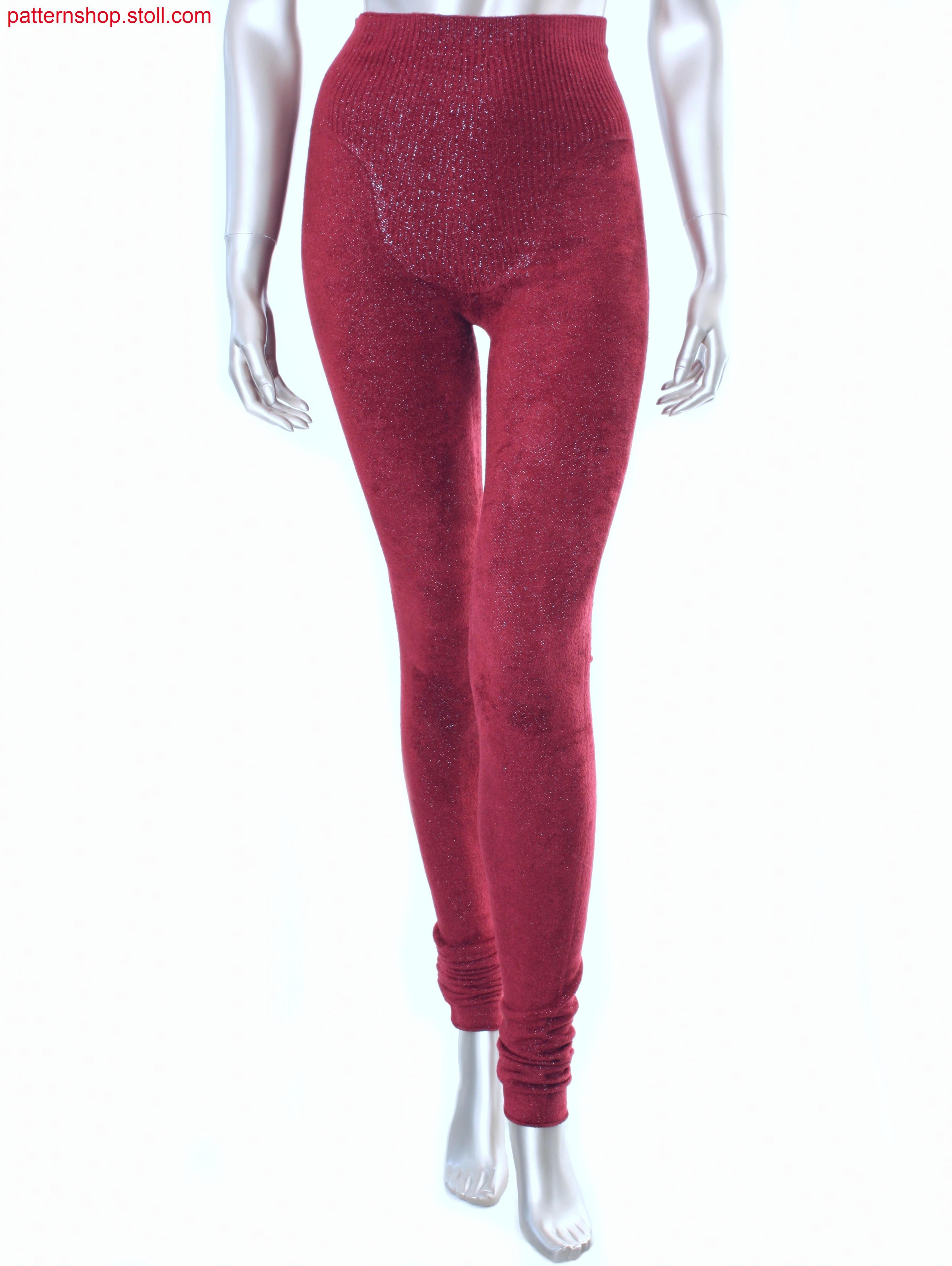 Leggings in striped jersey-interlock structure / Leggings in Rechts-Links Interlock-Struktur