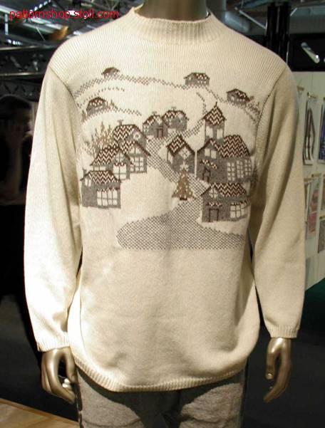 4-colour jacquard Pullover with 4x1 ladder back / 4-farbiger Jacquardpullover mit 4x1 Netzr