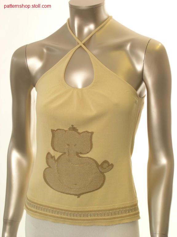 Fitted FF-Intarsia halter-neck top / Tailliertes FF-IntarsiaTop mit Nackentr