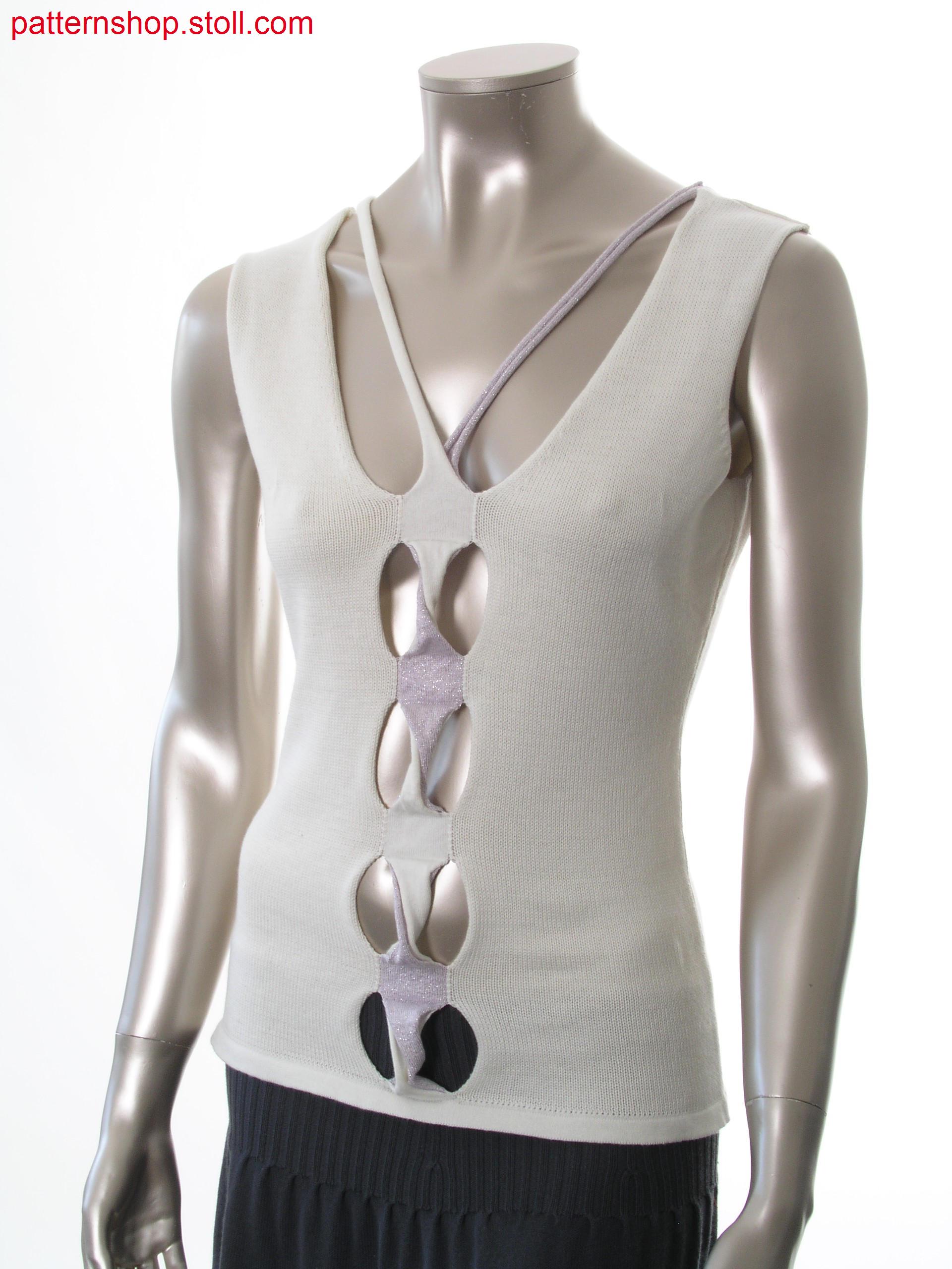 Fitted fully fashion jersey halter-neck top / Tailliertes Fully Fashion Rechts-Links Top