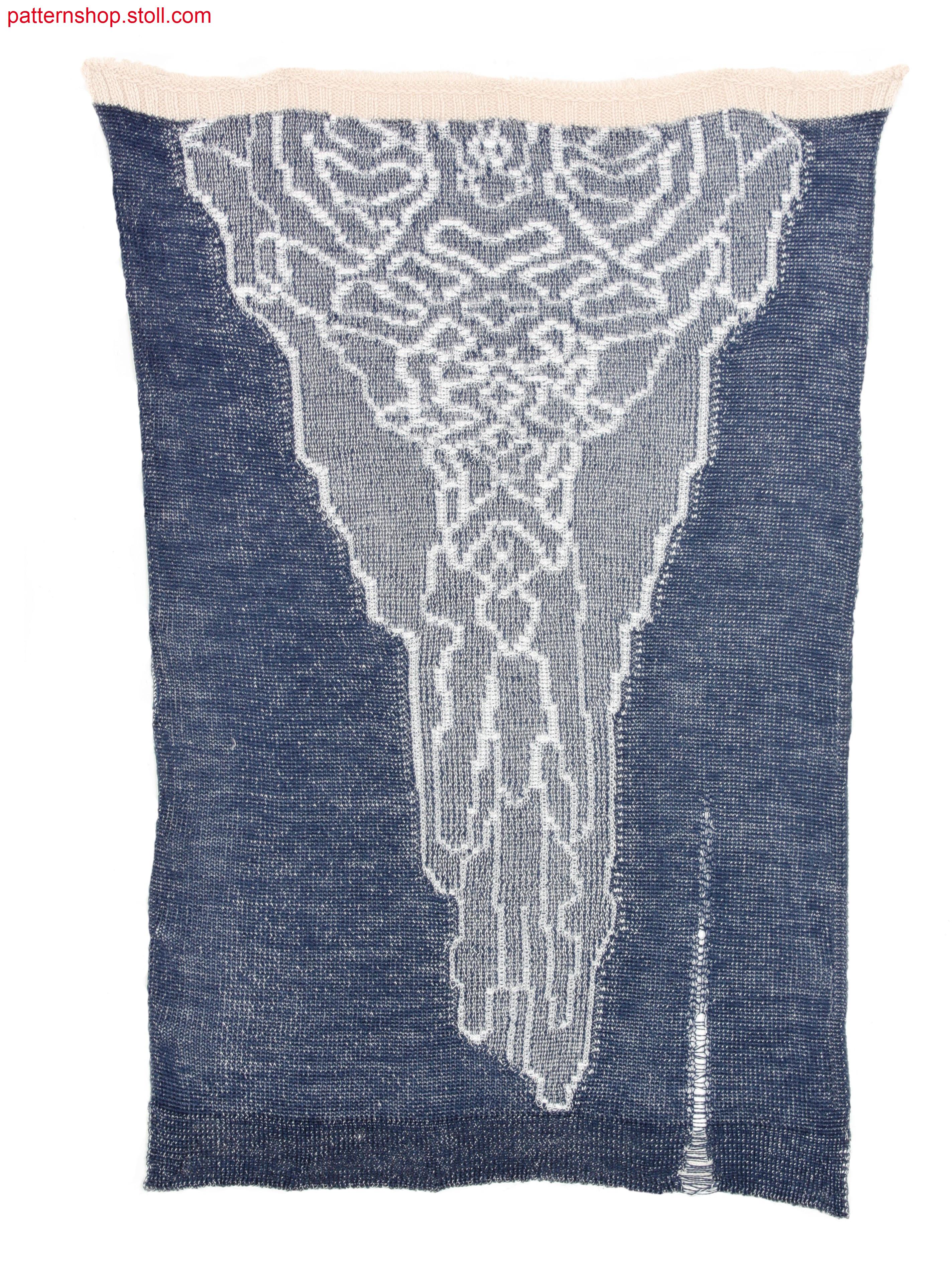 Plated swatch with controlled laddering / Plattierter Musterausschnitt mit imitierter Laufmaschenbildung