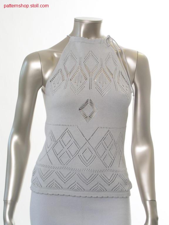 Fitted FF-jersey top with pointelle structure / Tailliertes FF-Rechts-Links Top mit Petinetstruktur