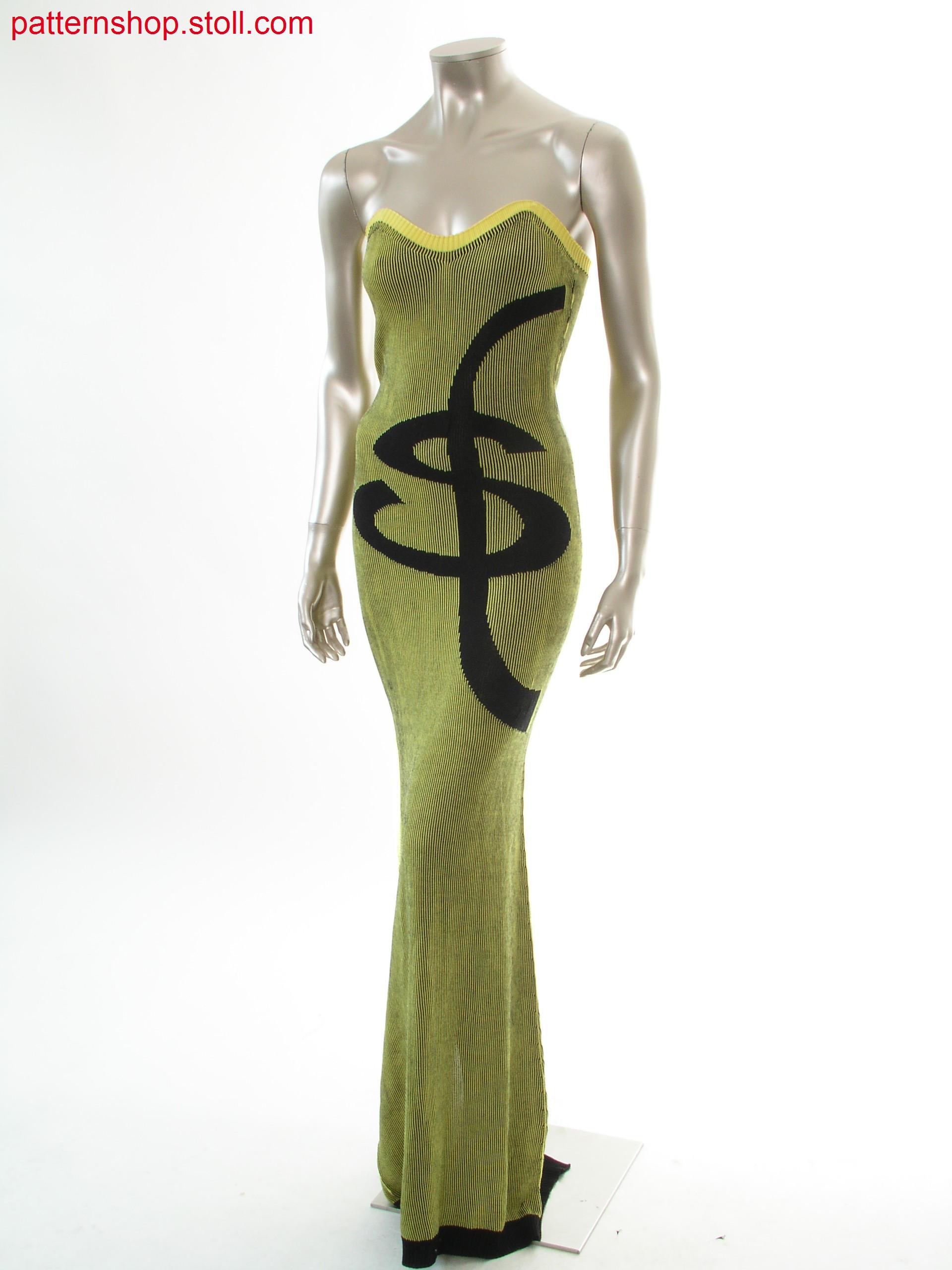 Fitted bustier dress with 2-colour jacquard motif / Tailliertes Bustierkleid mit 2-farbigem Jaquardmotiv