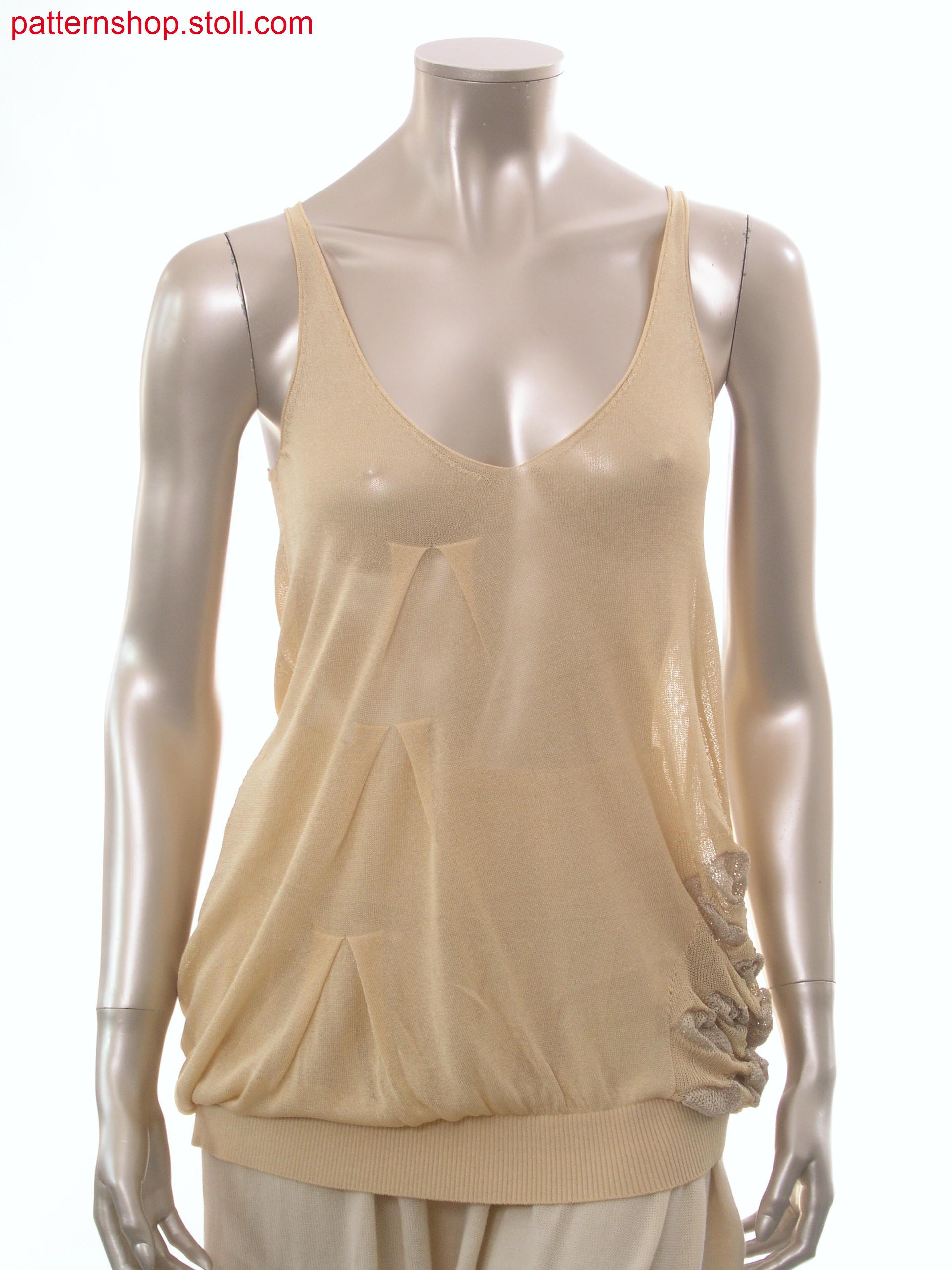 Long Fully Fashion jersey top with box pleats / Fully Fashion Rechts-Links Long-Top mit Kellerfalten