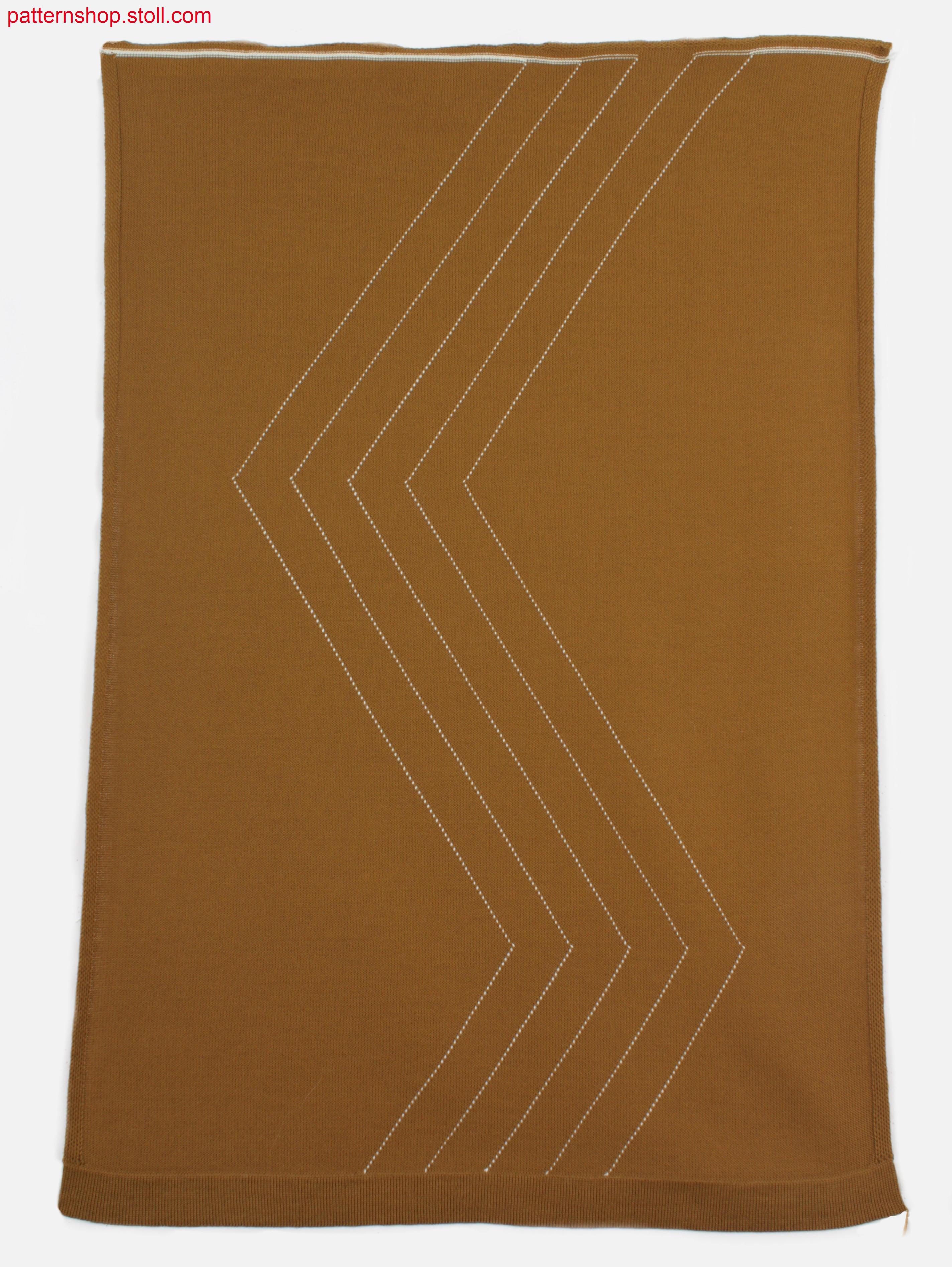 Knitted jersey fabric with float-ornamental stitch / Rechts-Links Gestrick mit Flottzierstich