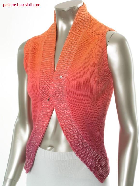 Jersey waistcoat in tie-dye-technique / Rechts-Links Weste in Bandana-Technik