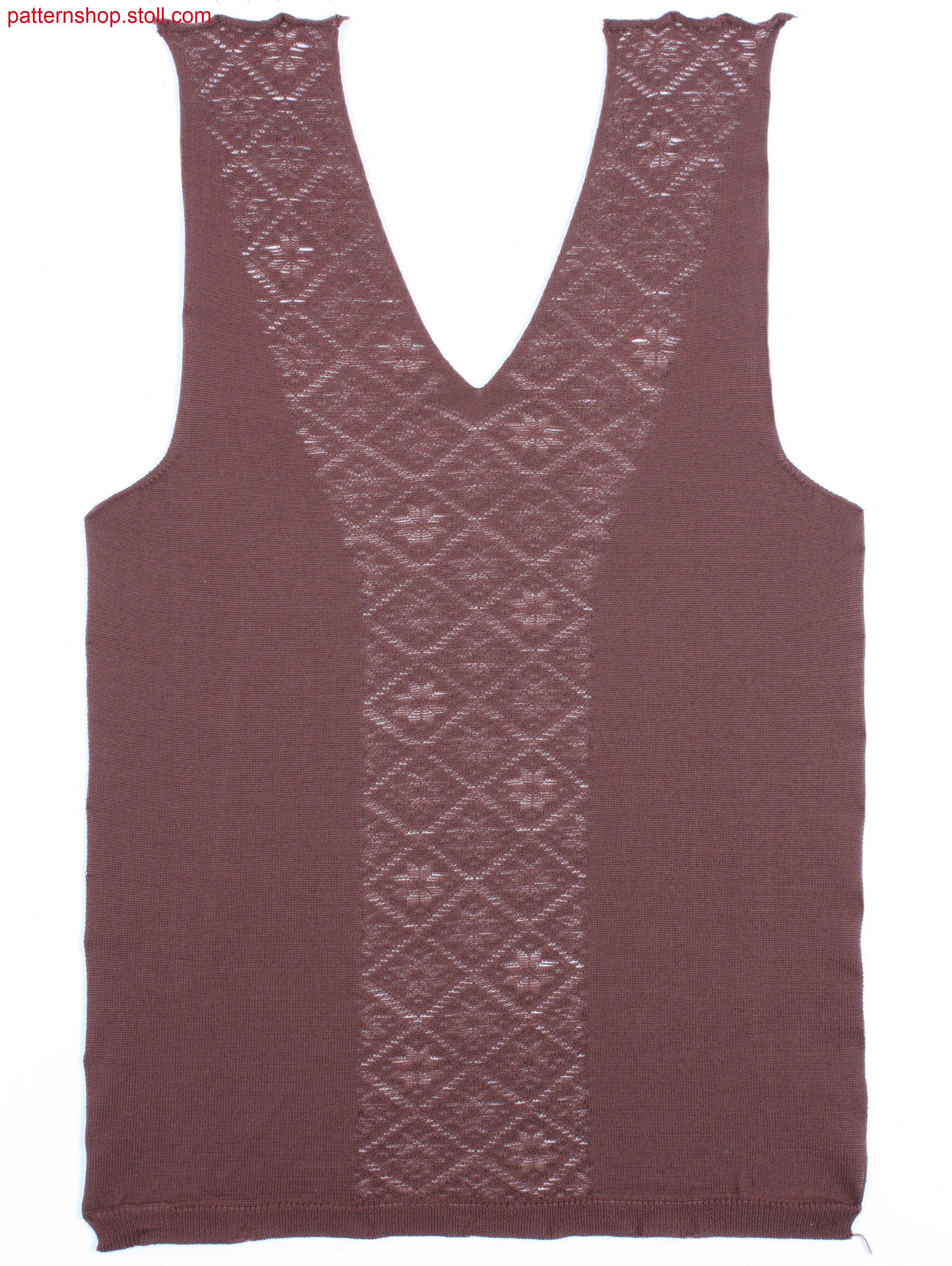 Fully Fashion front with filigree motif and V-neck / FullyFashion Vorderteil mit Filigranmuster und V-Ausschnitt