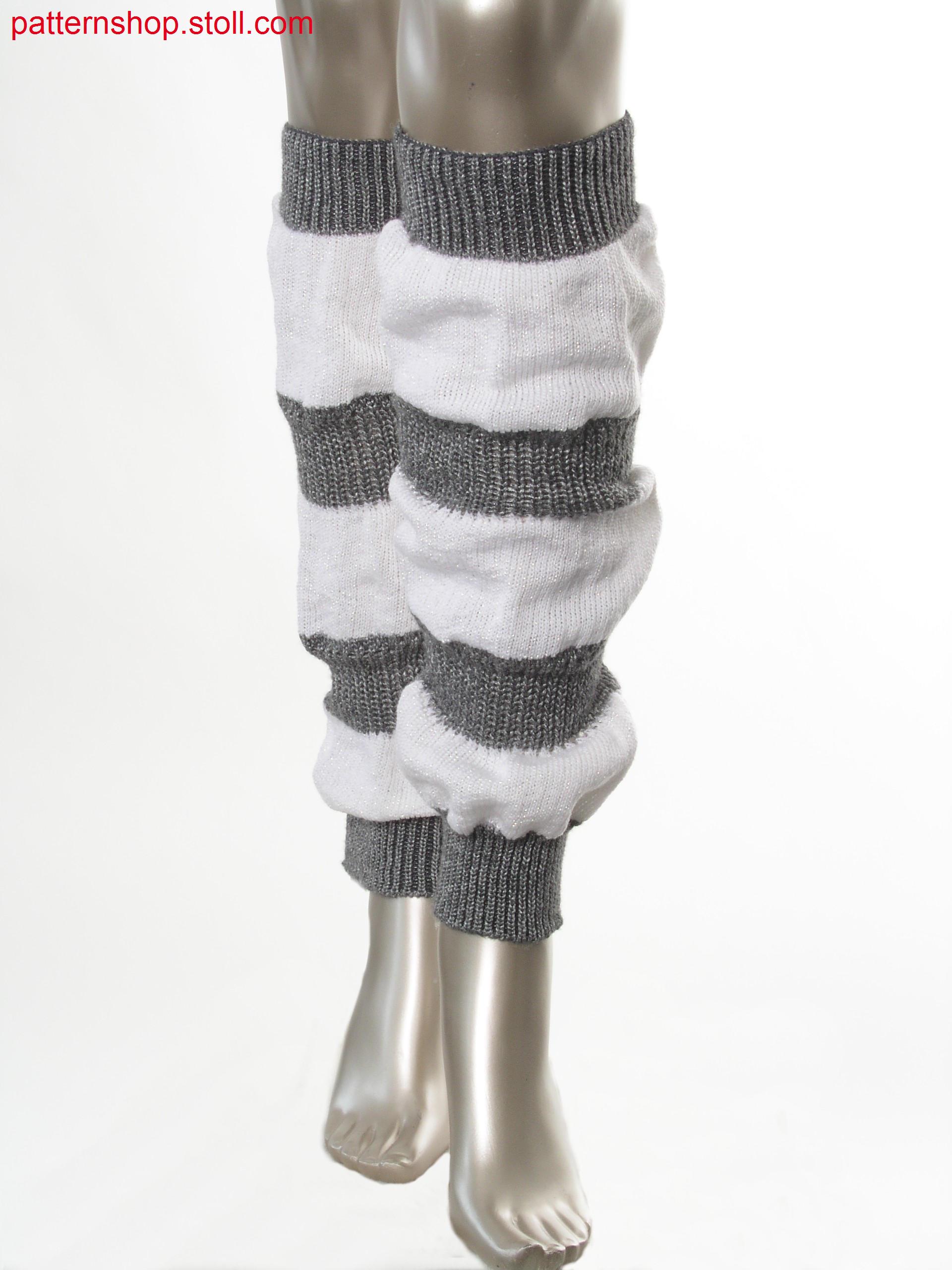 Striped leg gauntlets in jersey structure / Geringelte Beinstulpen in Rechts-Links Struktur