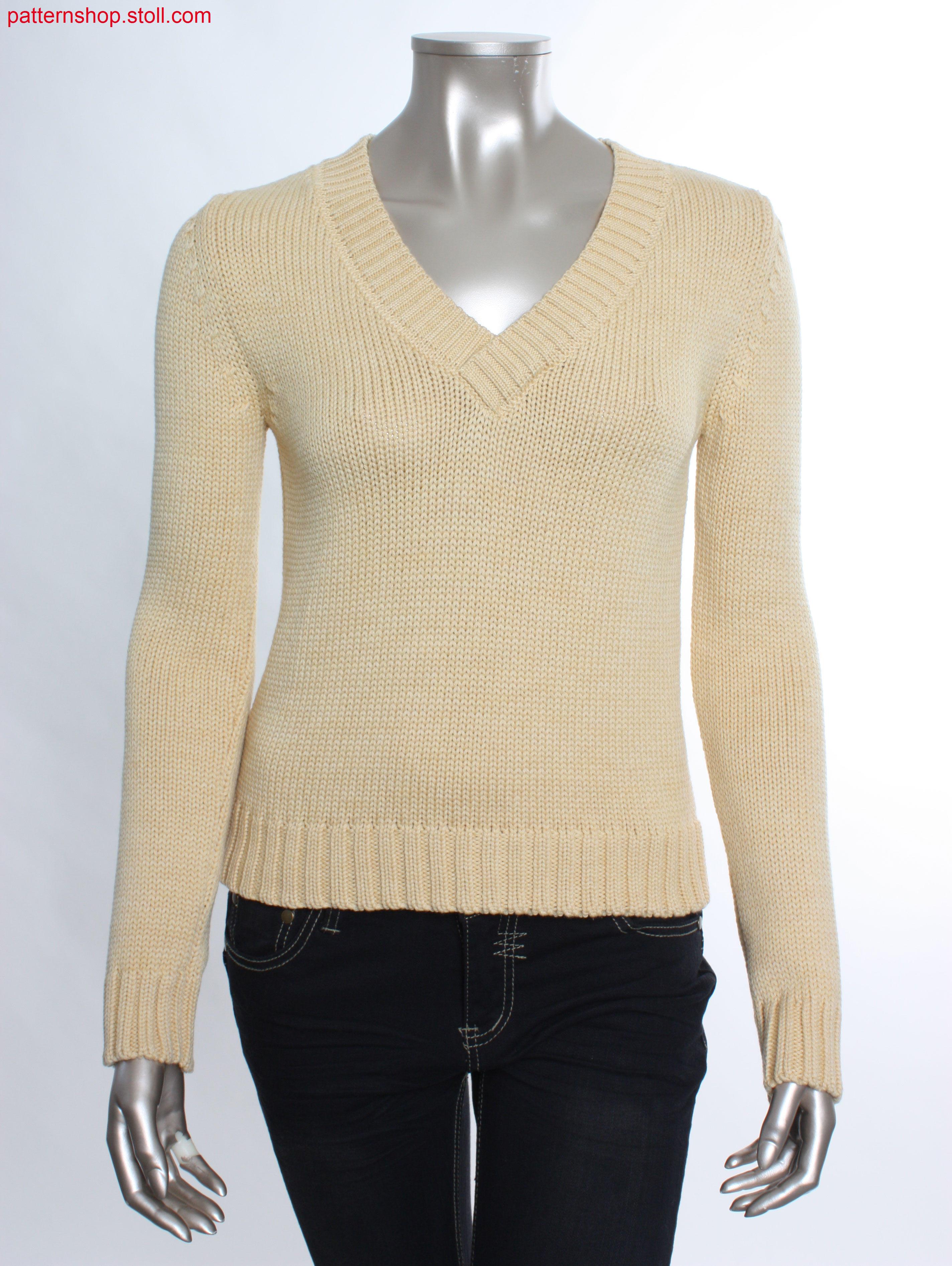 Fully Fashion jersey pullover in 1x1 technique / Fully Fashion Rechts-Links Pullover in 1x1 Technik