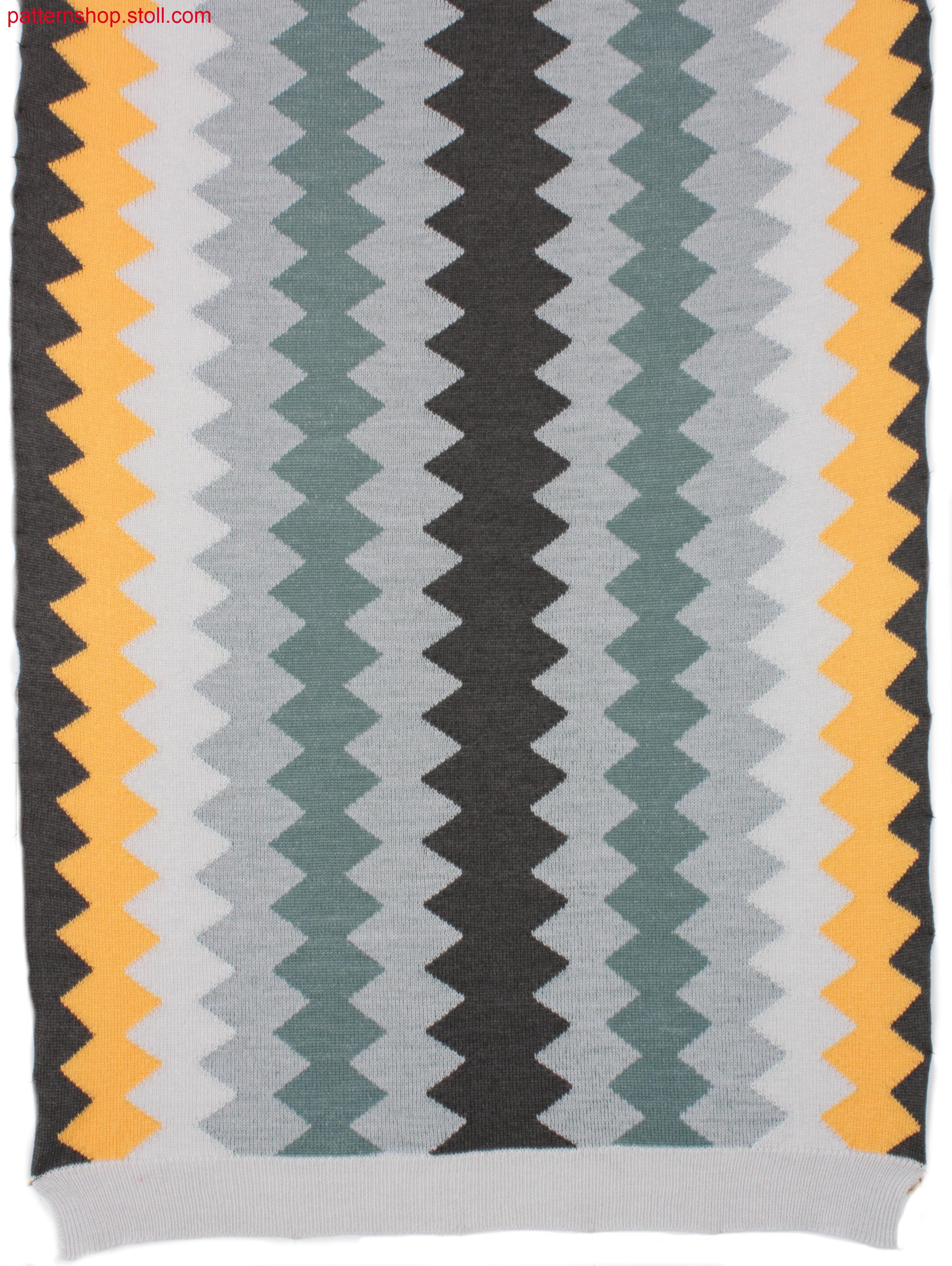 Zigzag motif using intarsia and reverse plating technique / Zickzack-Motiv in Intarsia- und Wendeplattiertechnik