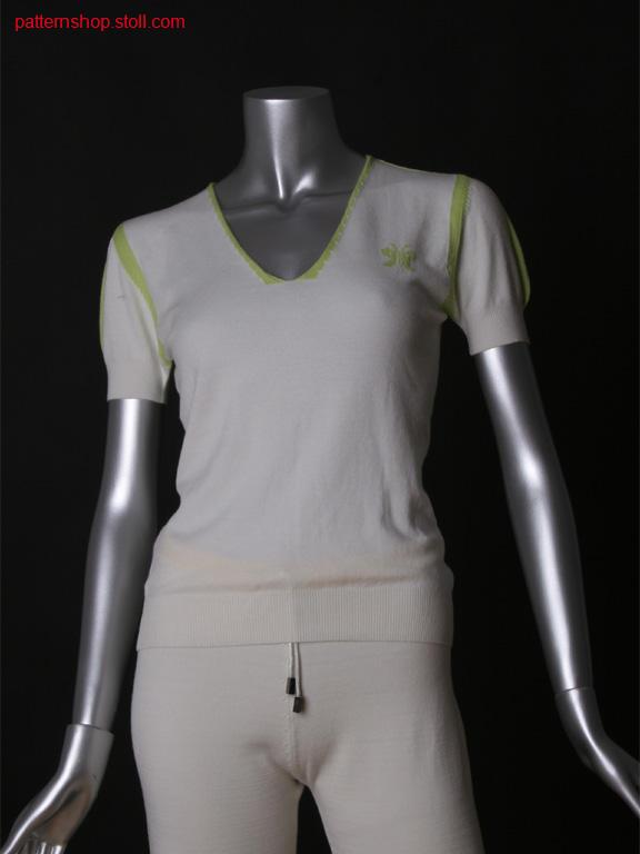 Fitted FF-intarsia short-sleeved pullover / Taillierter FF-Intarsia Kurzarmpullover