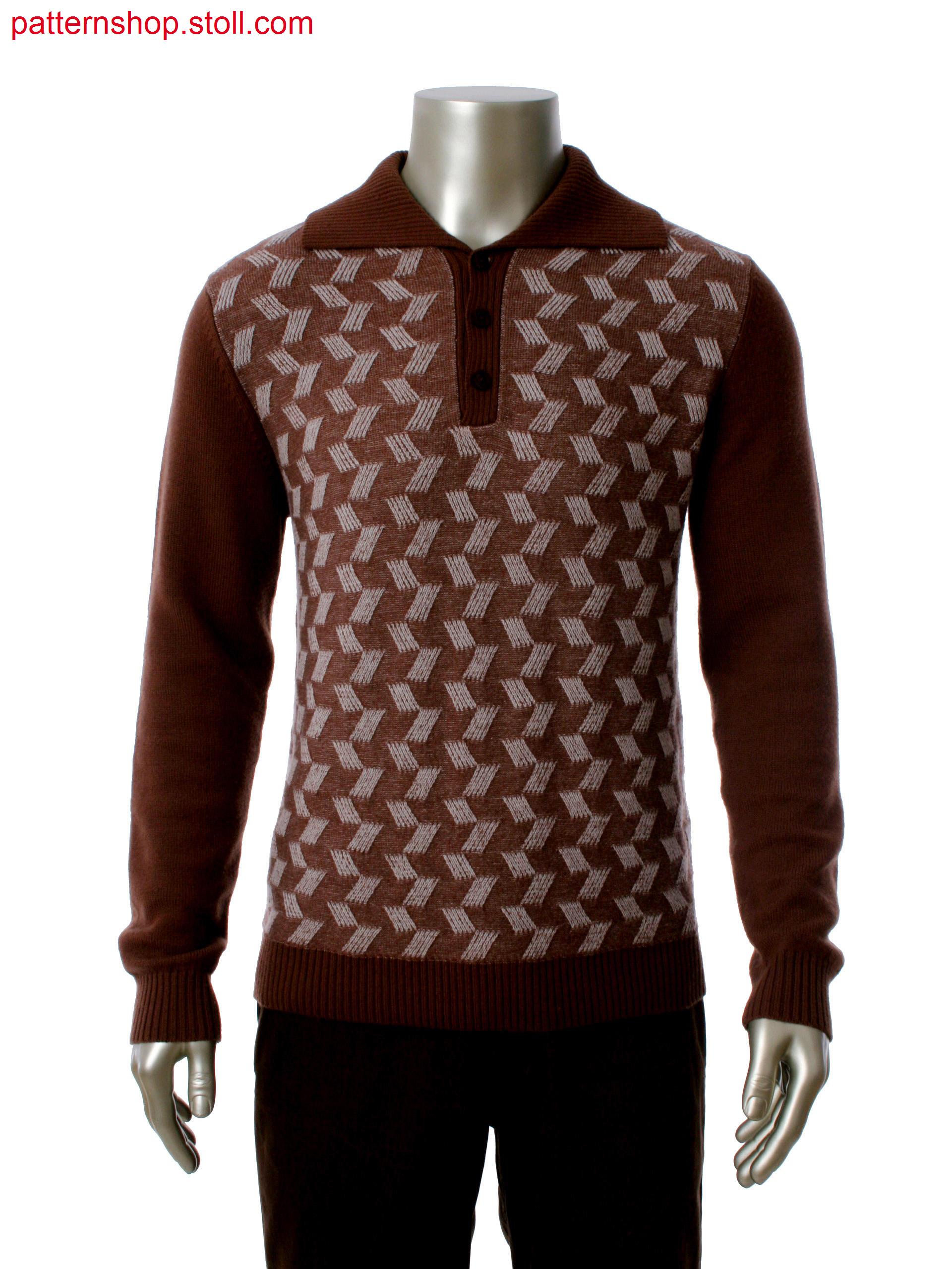 Fully Fashion pullover in 1x1 technique with plated single jersey and aran