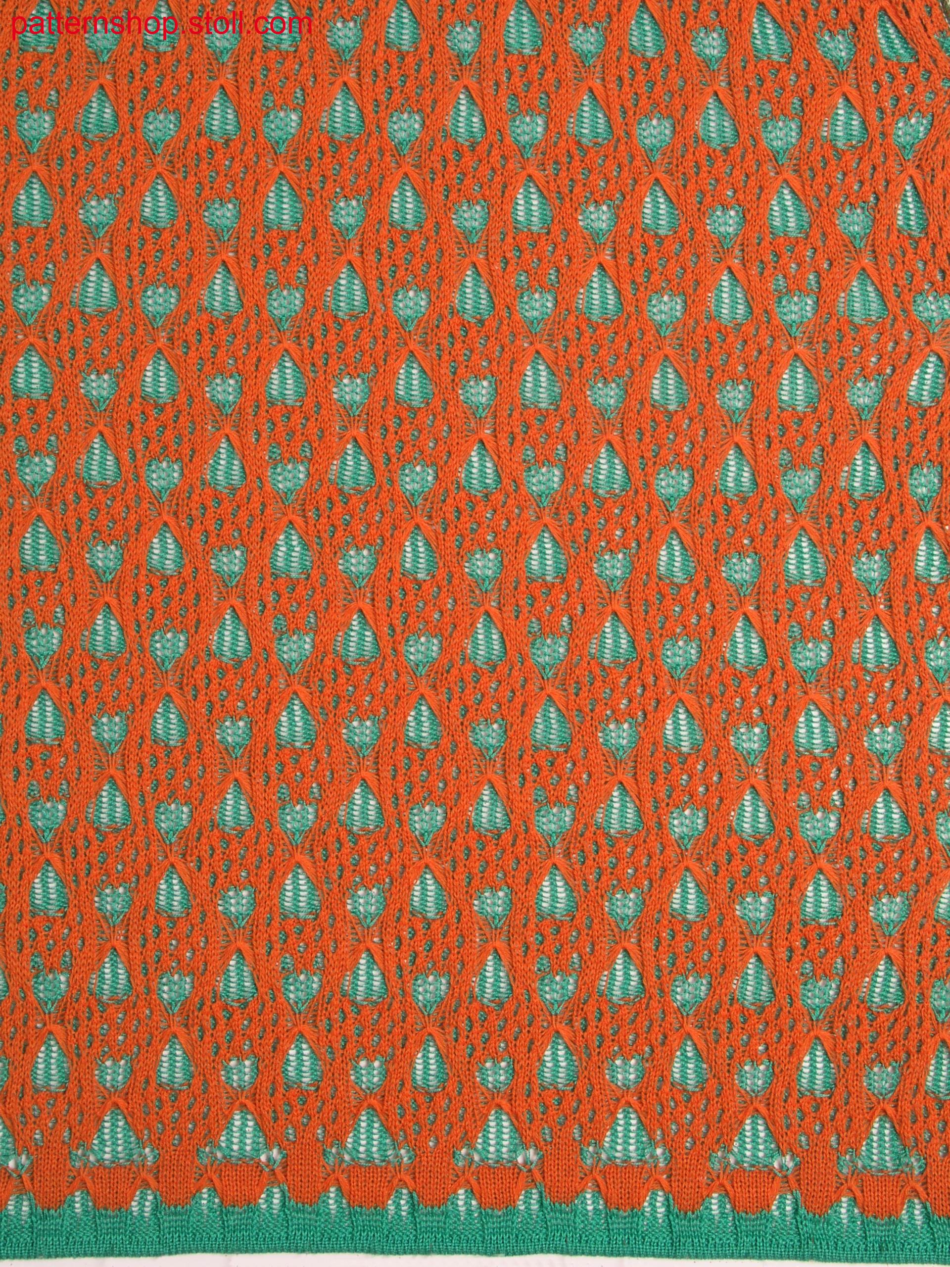 Split pattern with pointelle structure on 1x1 net back / Splitmuster mit Petinetstruktur auf 1x1 Netzr