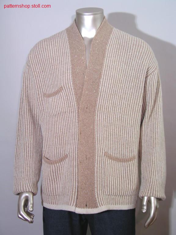 FF-Intarsia cardigan in half cardigan / FF-Intarsia Perlfang Strickjacke