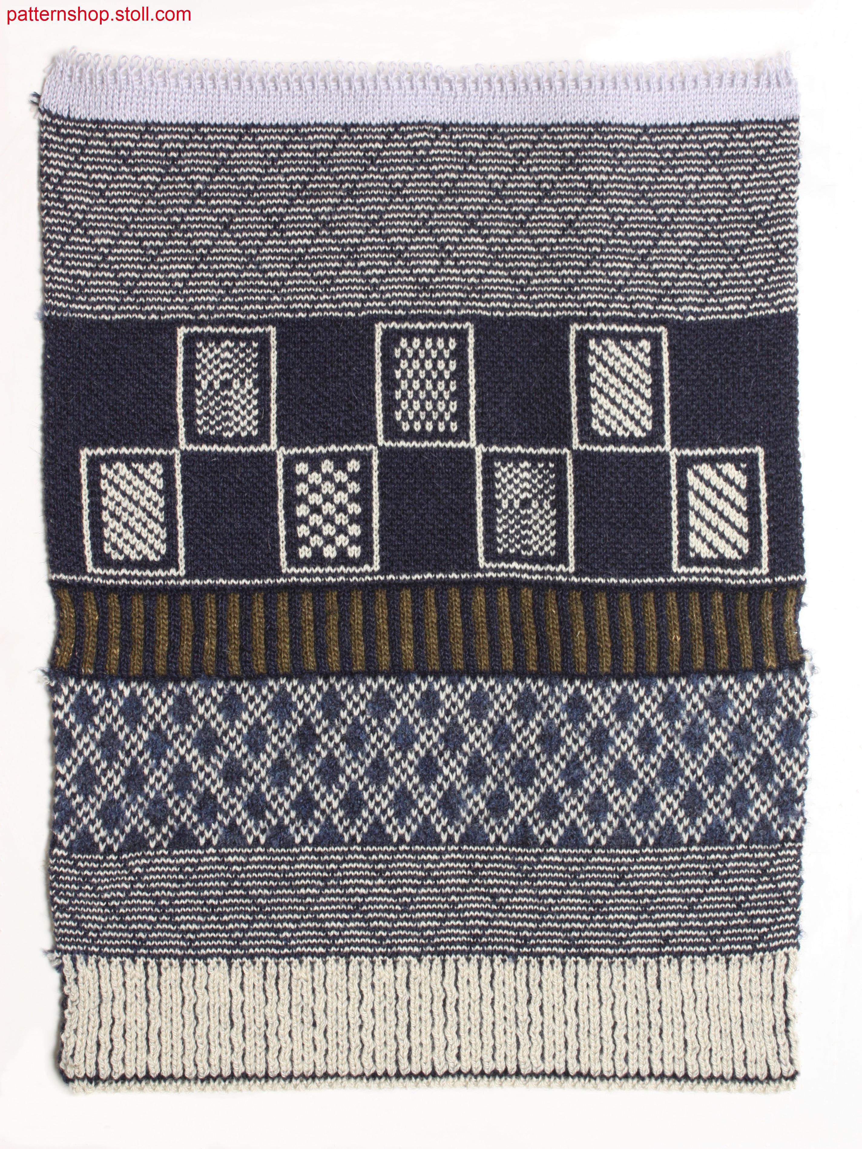 Swatch with different jacquard structures / Musterausschnitt  mit verschiedenen Jacquardstrukturen