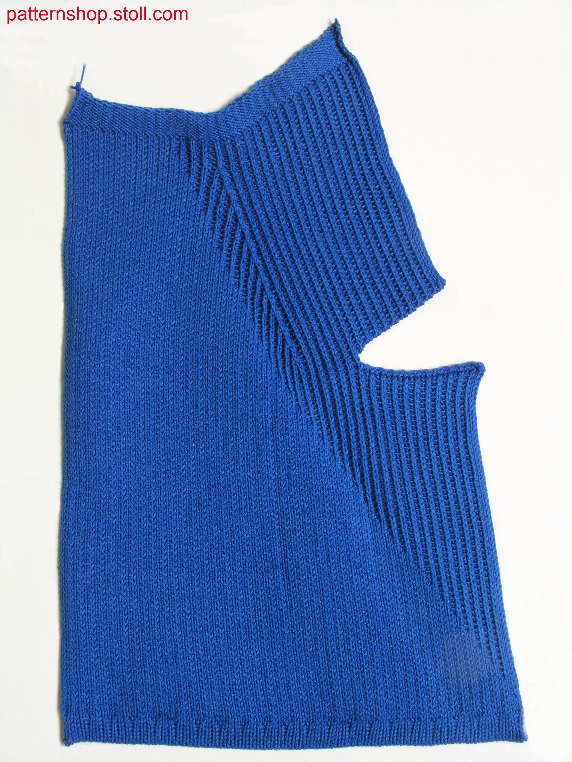 Swatch in half milano-drop-stitch structure / Musterausschnitt in Halbschlauch-Struktur mit Nadelzug