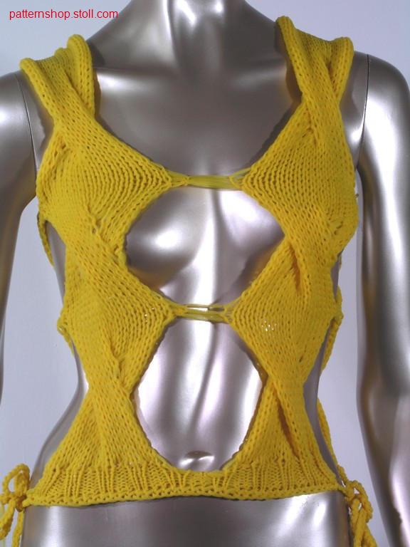 FF-Top with cables in 1:1 cast off technique / FF-Top mit Zopfkreuzungen in 1:1 Absprengtechnik